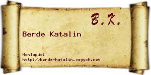 Berde Katalin névjegykártya